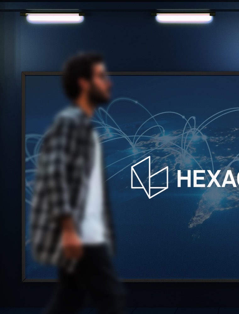Hexagon — brand advertising display