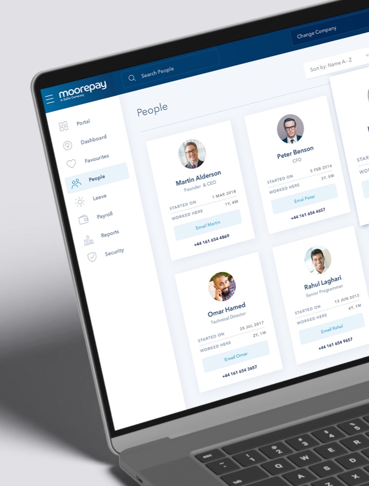 Moorepay — HR software interface
