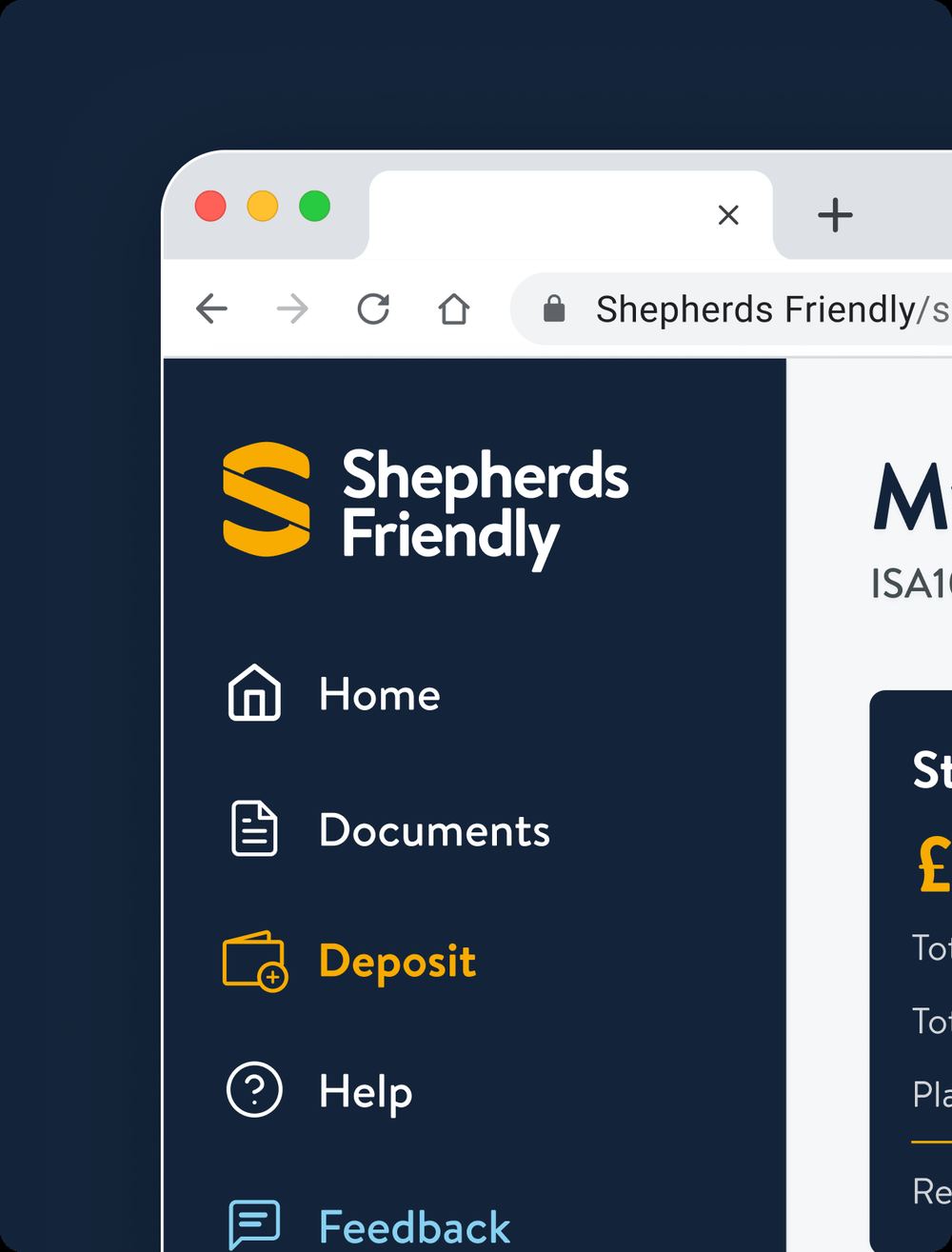 Shepherds Friendly — member portal navigation
