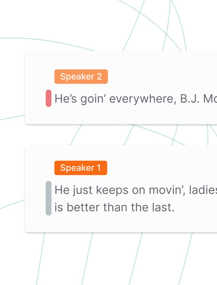 Speechmatics — speaker transcription interface