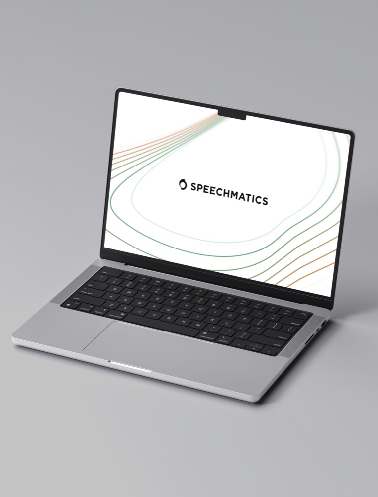 Speechmatics — website laptop mockup