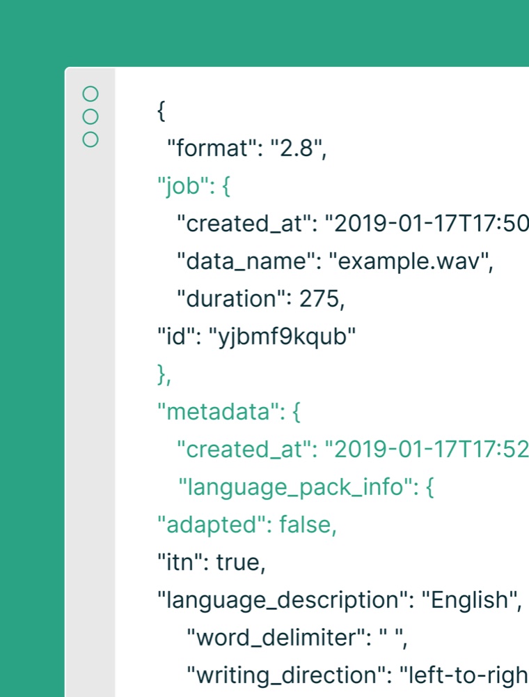 Speechmatics — transcription API graphic